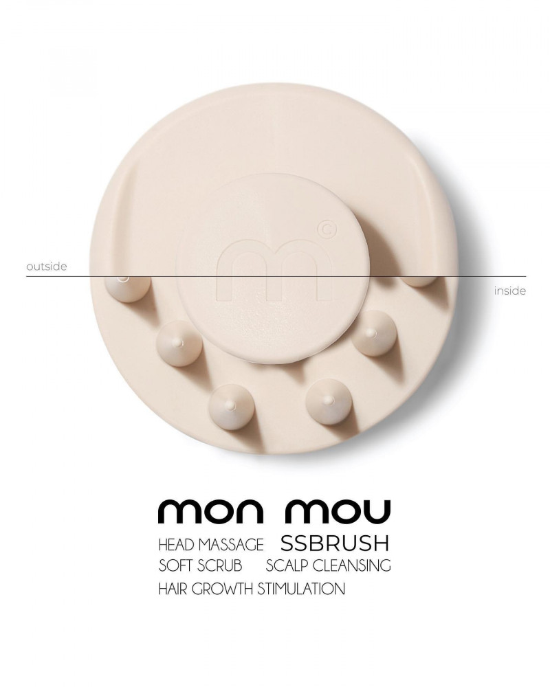 MON MOU - Силиконовая щеточка для очищения кожи головы (Фото-3)