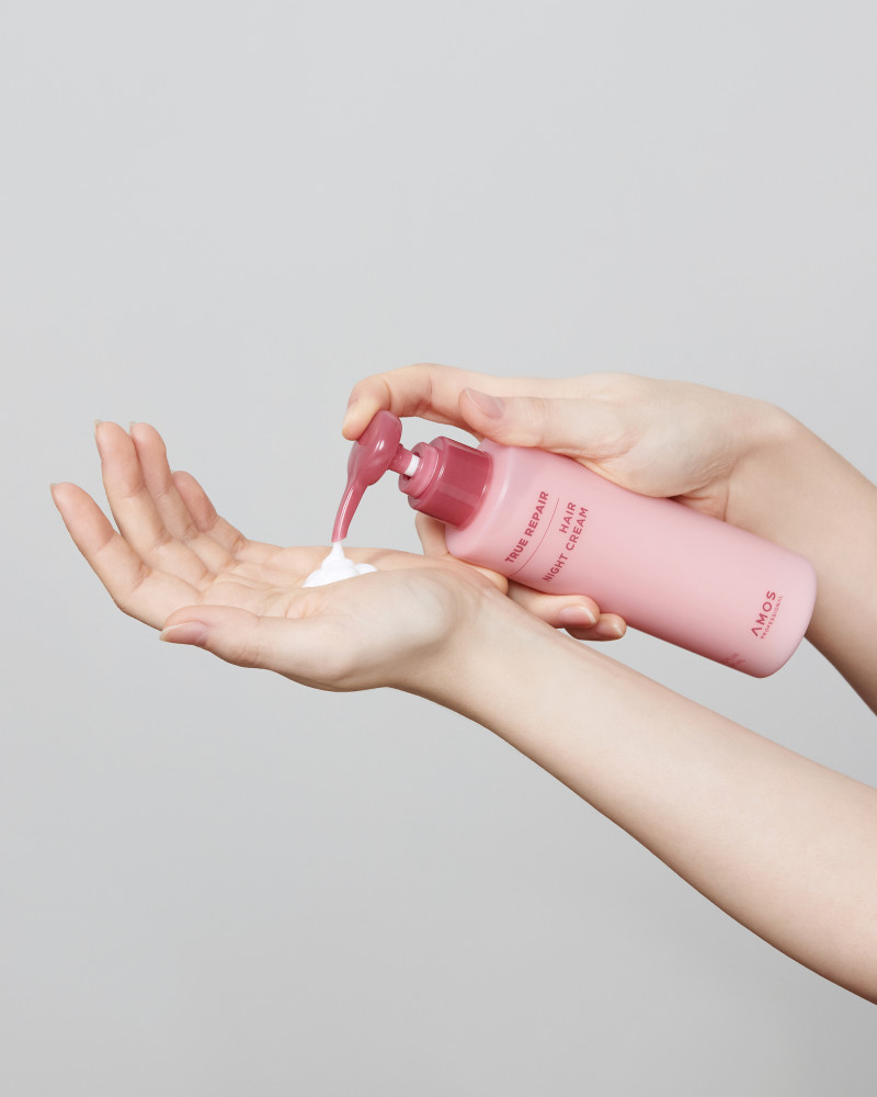 AMOS Professional - Ночной несмываемый крем для сухих и поврежденных волос (Фото-2)