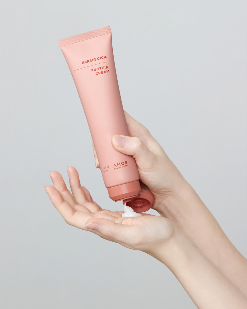 AMOS Professional - Незмивний термозахисний крем для пошкодженого волосся (Фото-3)