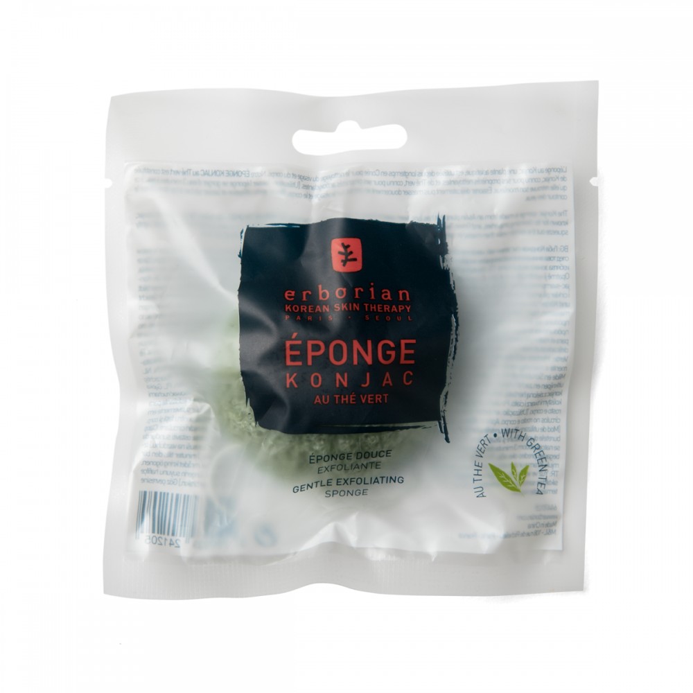Erborian - Erborian Спонж для очищення шкіри конжак із зеленим чаєм Green Tea Konjac Sponge (Фото-2)