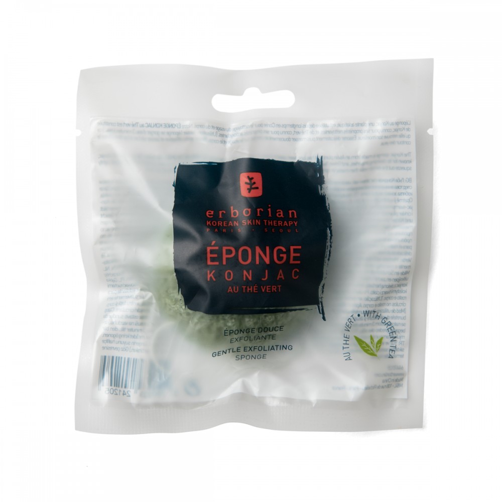 Erborian - Erborian Спонж для очищення шкіри конжак із зеленим чаєм Green Tea Konjac Sponge (Фото - 2)